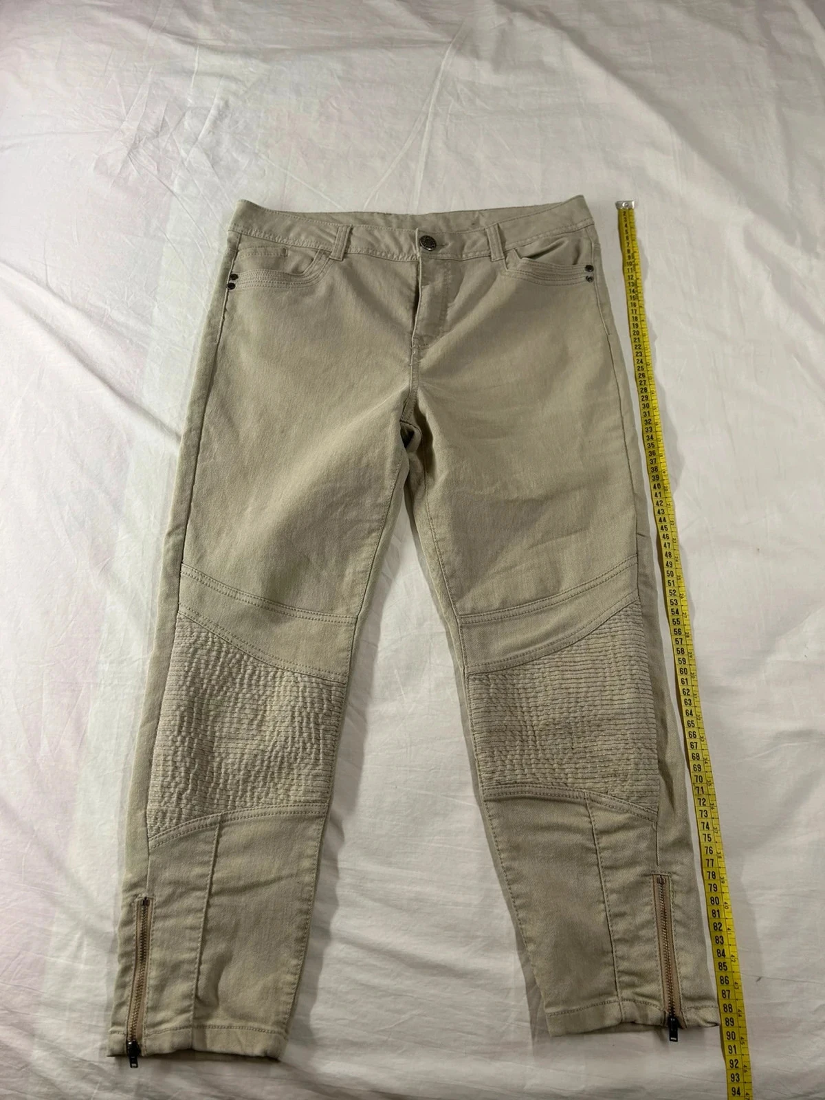 Jeans court beige crème ms mode